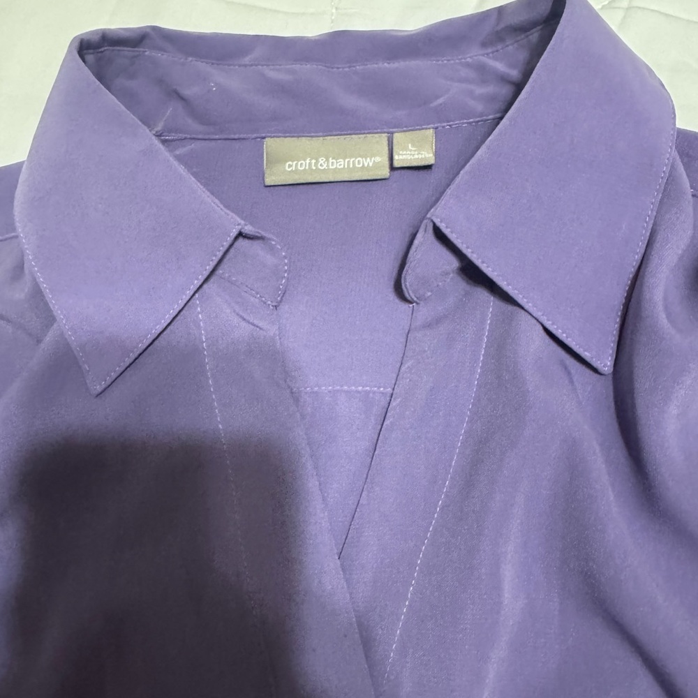 Purple Button-Up Blouse - Picture 11 of 11
